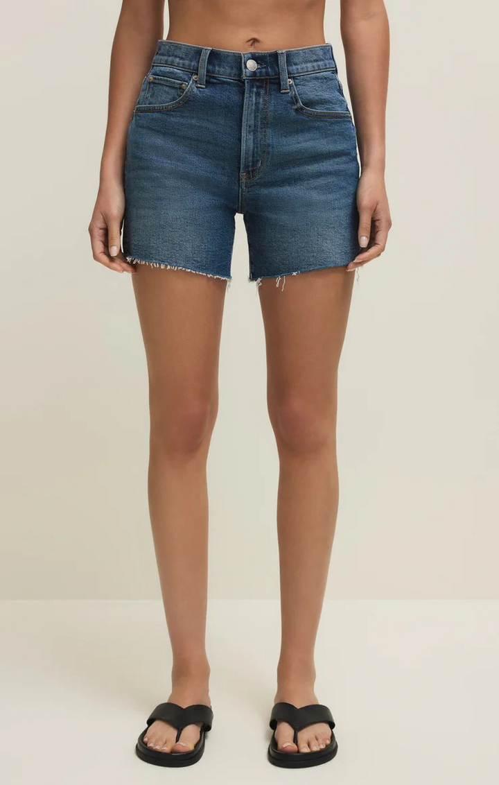 Jonah Mid Rise Denim Short in Lisbon