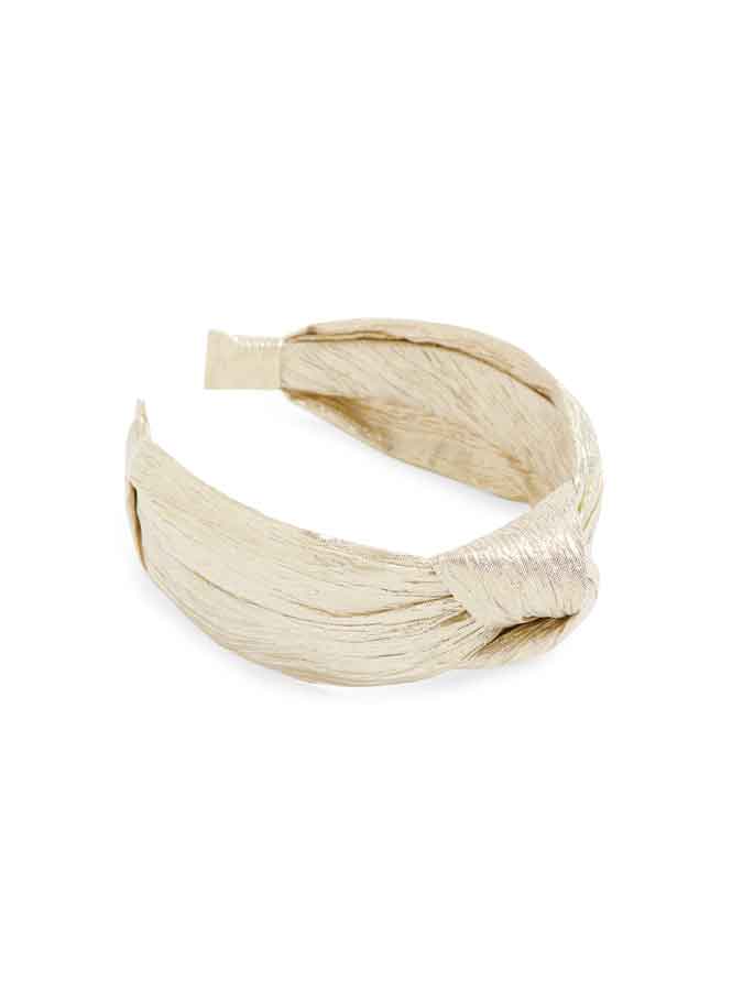 GOLDIE KNOTTED HEADBAND in CHAMPAGNE