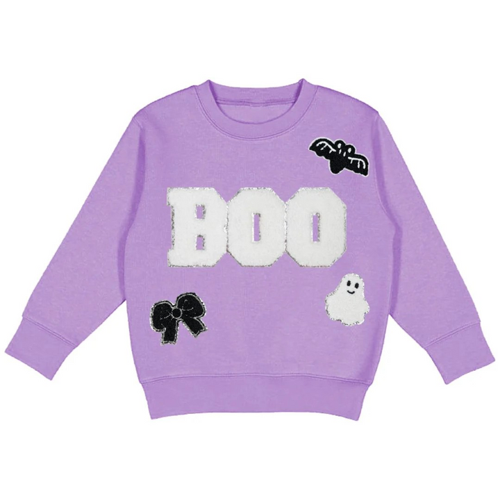 Boo Patch Sweatshirt in Purple