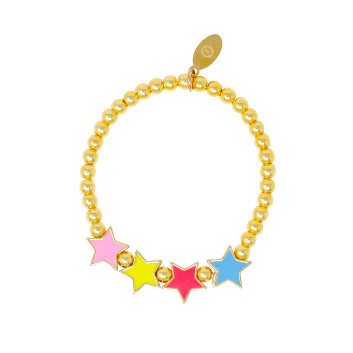 ZOMI Stars & Hearts Rainbow Stretchy Bracelet — alternate view 4