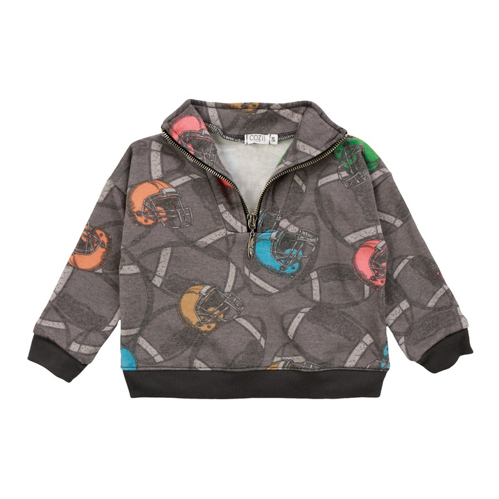 Mock Zip Football Helmets Pullover