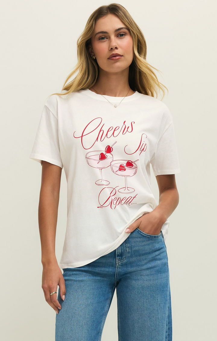 Cheers Martini Boyfriend Valentine Tee