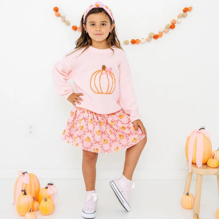 Coquette Pumpkin Knit Sweater