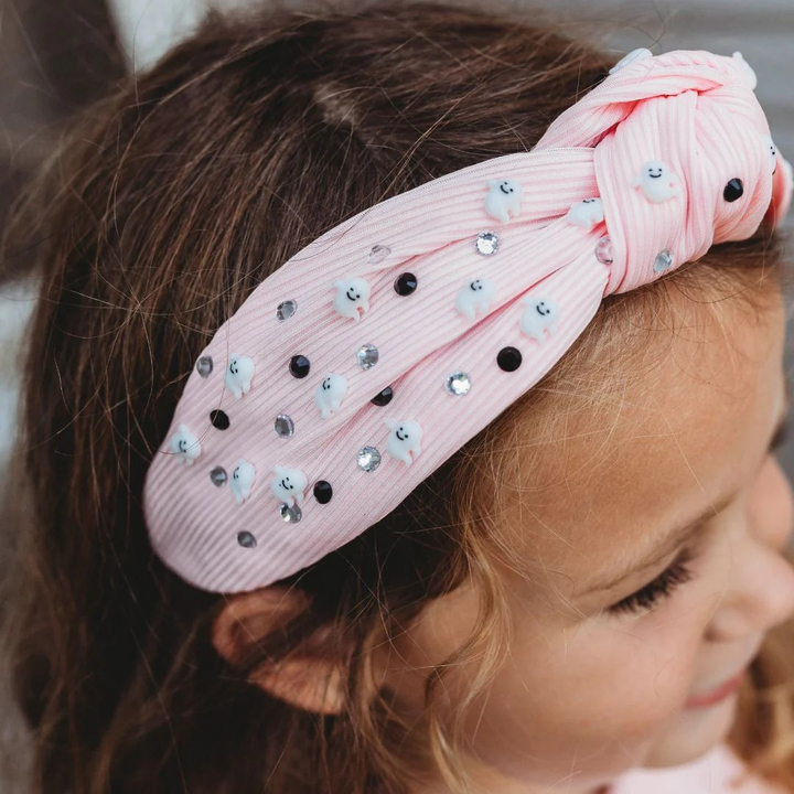 Coquette Spooky Ghost Gemstone Headband