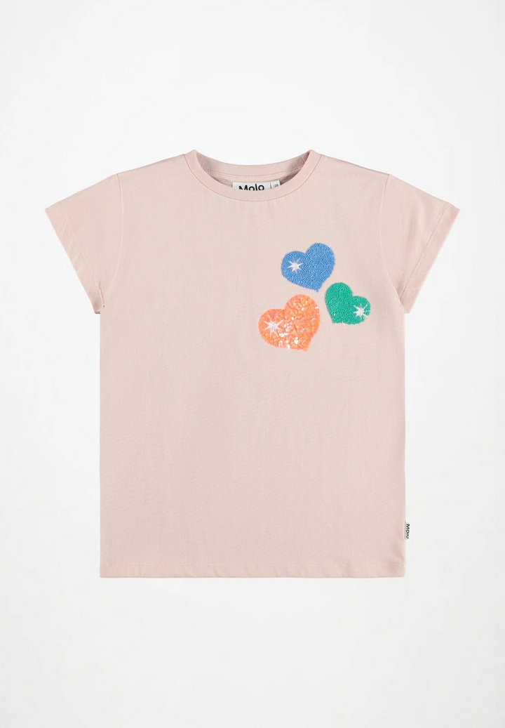 Ranva Heart Sequin Tee Pink