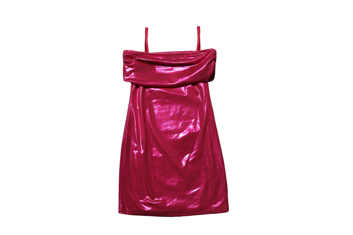 Off the Shoulder Pink Shimmer Dress