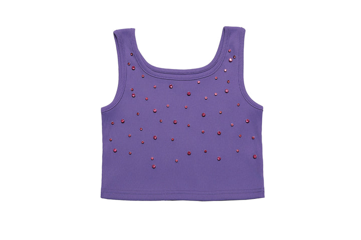 Crop Top with Stones in Purple
