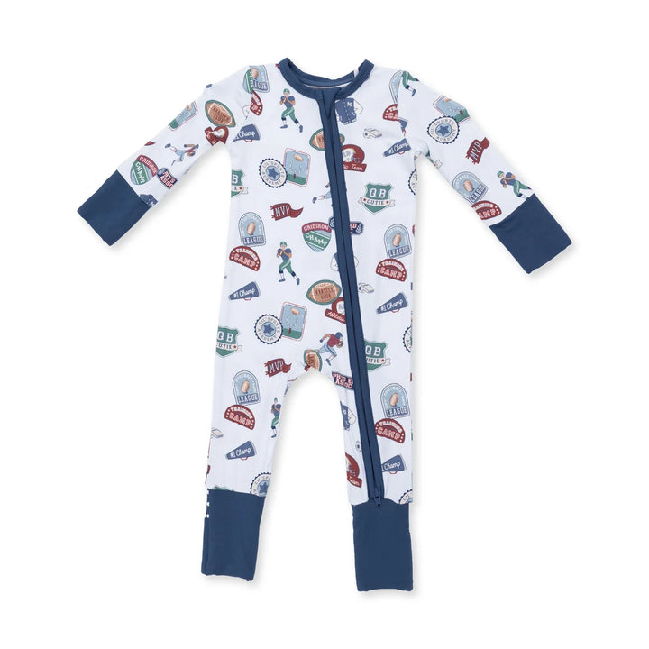 Football Patches Converter 2 Way Zip Romper