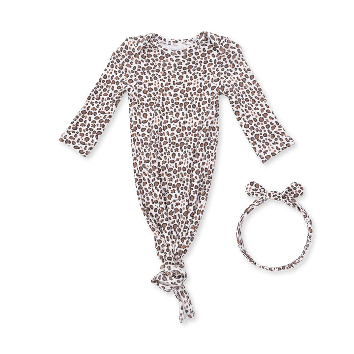Leopard Ribbed Gown & headband Set