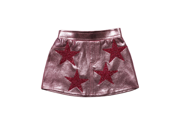 Star Skort in Metallic Pink