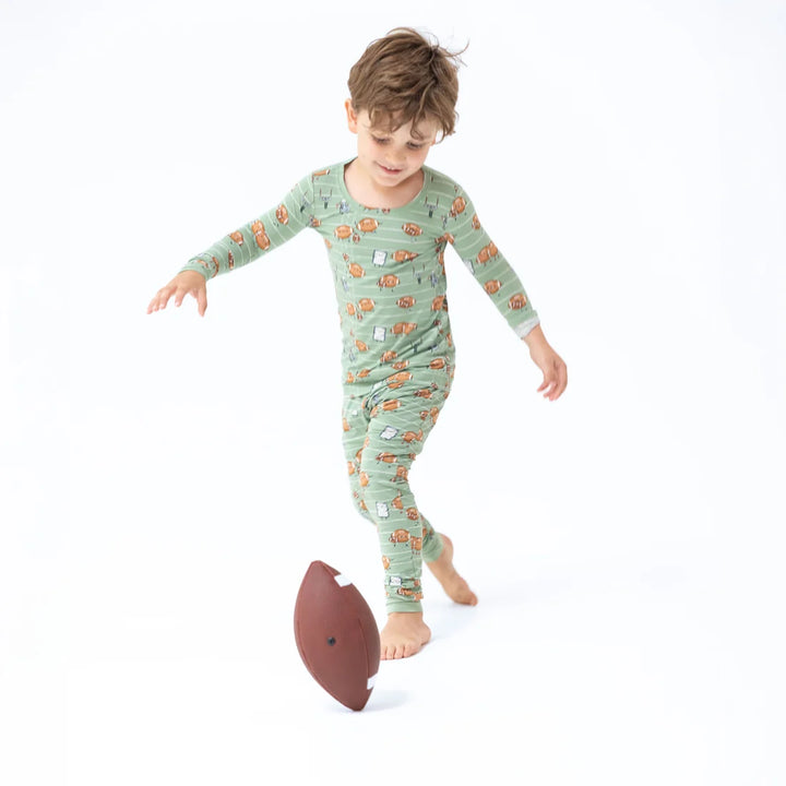 Footballs Playing Football Pajama Set