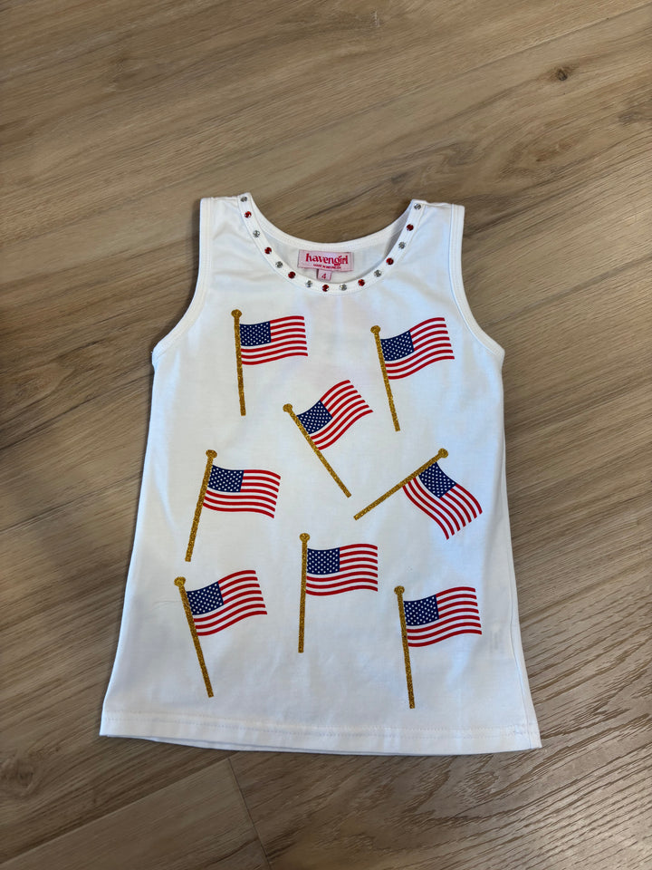 Freedom Flag Tank in White