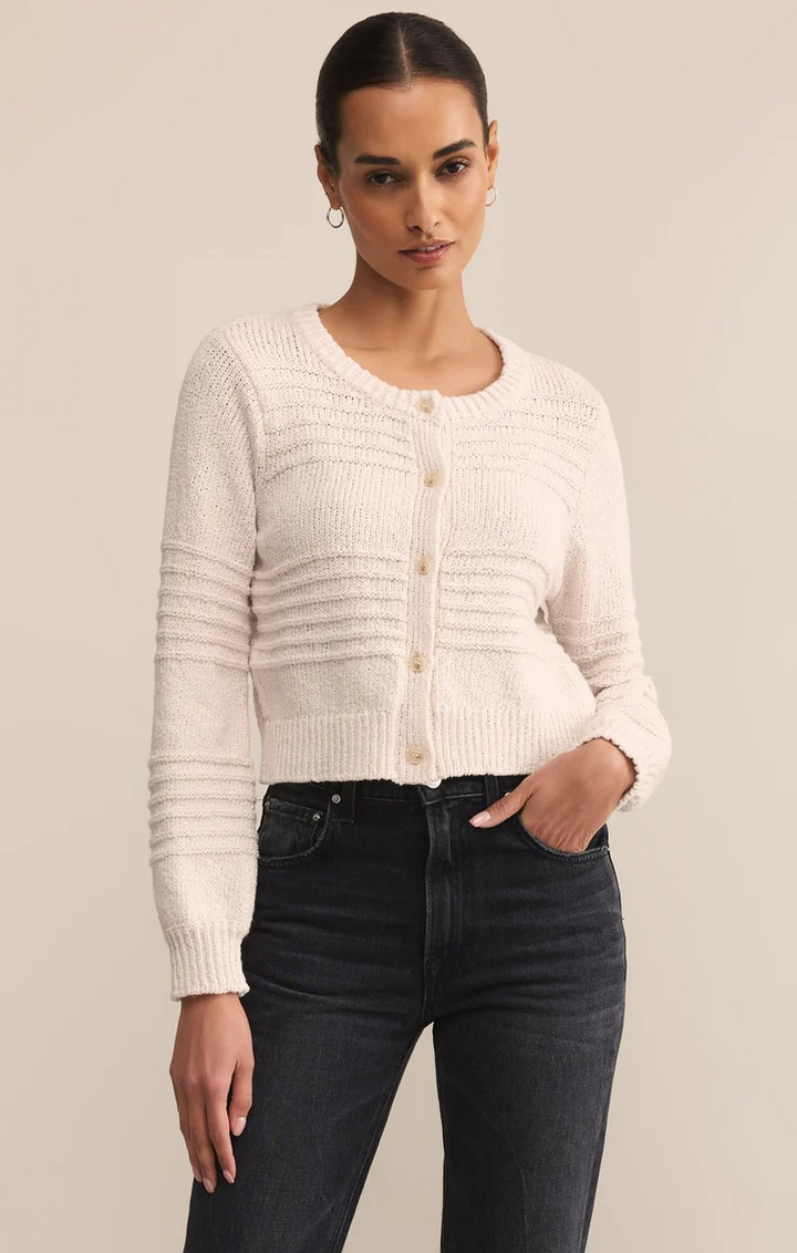 Between the Lines Cardigan in Crystal