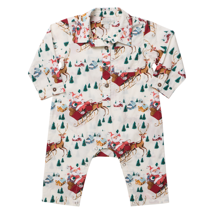 Pink Chicken Baby Boys Easton Jumper - Santa Sleigh - front view