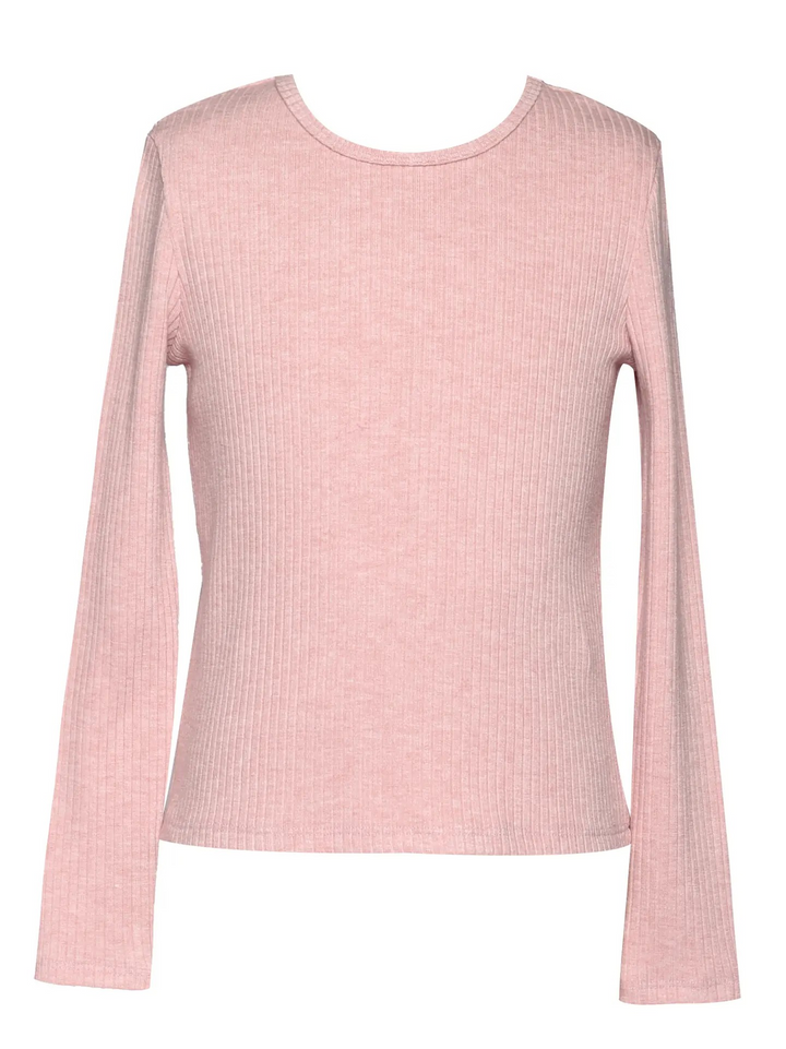 Dusty Pink Ribbed Top