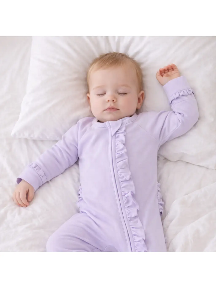 SWB Purple Violet Ruffle Footie