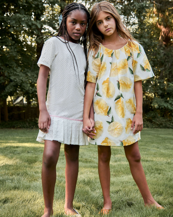 Lemons Puff Sleeve Dress