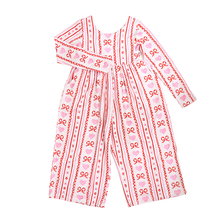 Hallie WIDE LEG ROMPER Valentines Day Bamboo Kids One Piece: 1