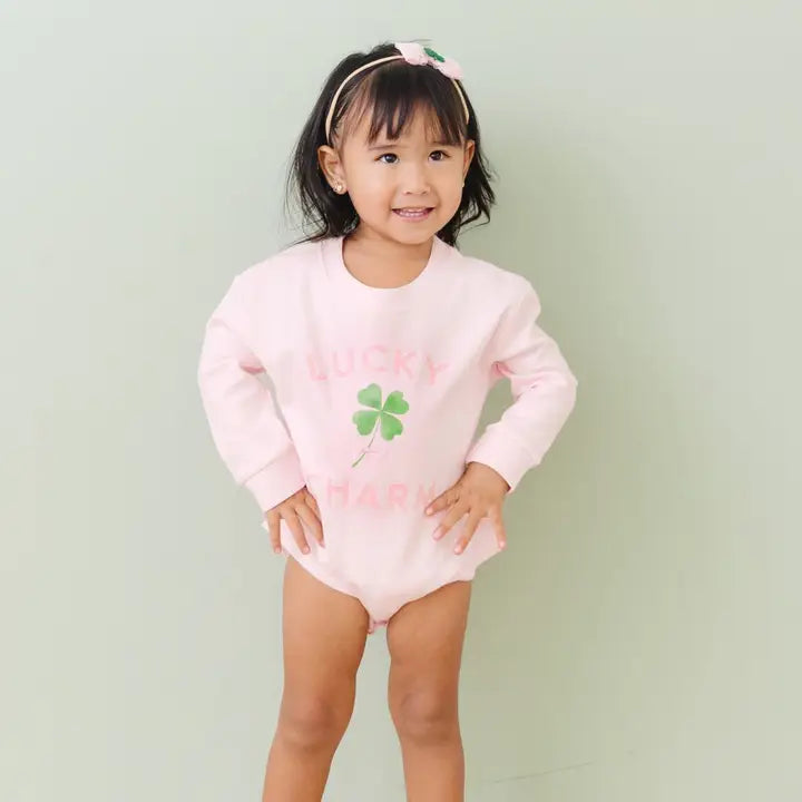 Mama's Lucky Charm Romper in Pink