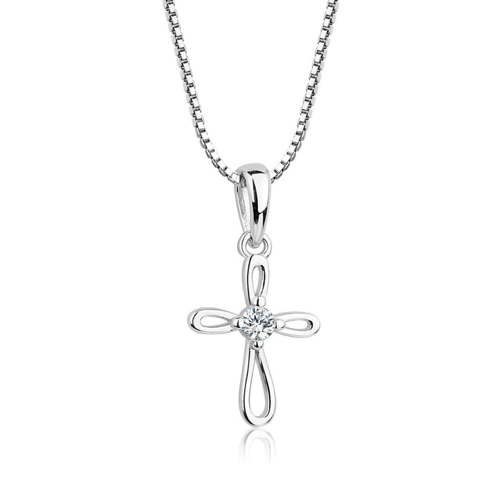Children's First Communion Sterling Silver Cross Necklace 14 inch