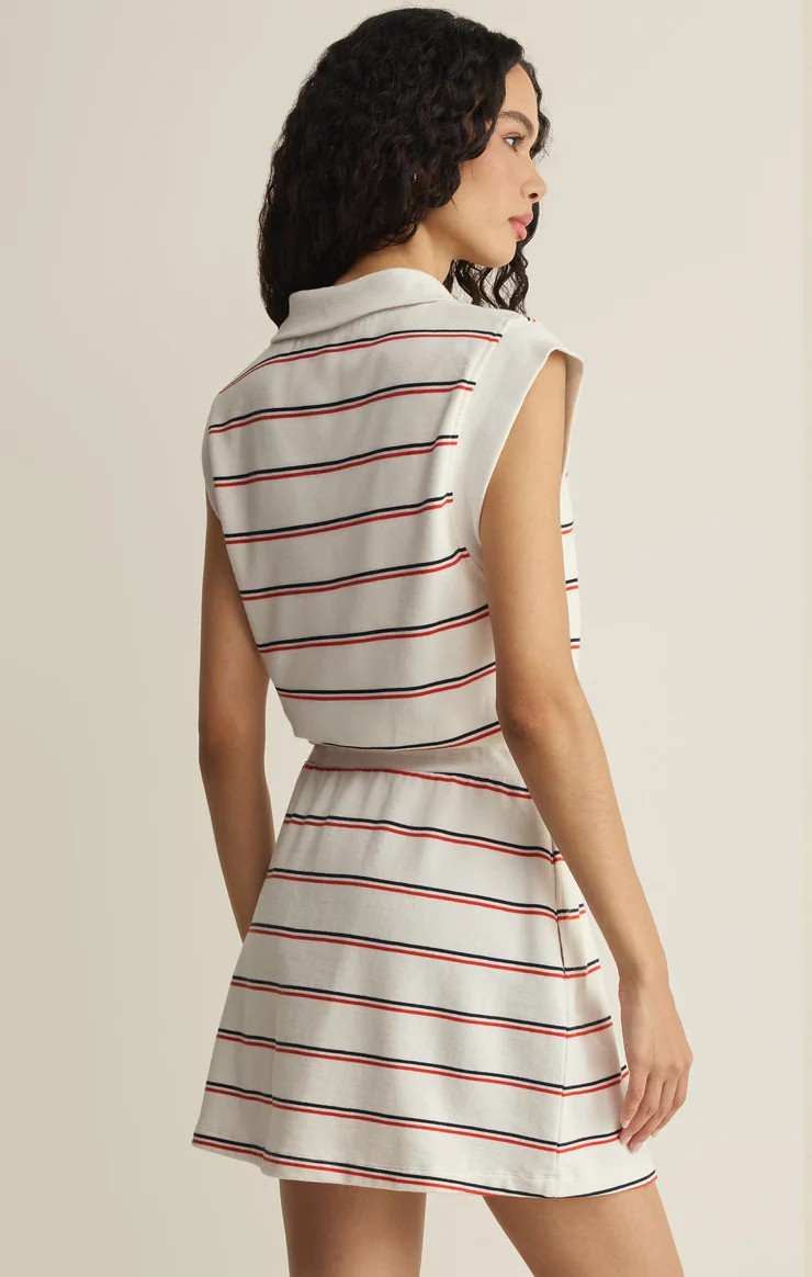 Z SUPPLY Activewear Women's Country Club Striped Dress, White Z SUPPLY Activewear Women's Country Club Striped Dress, White