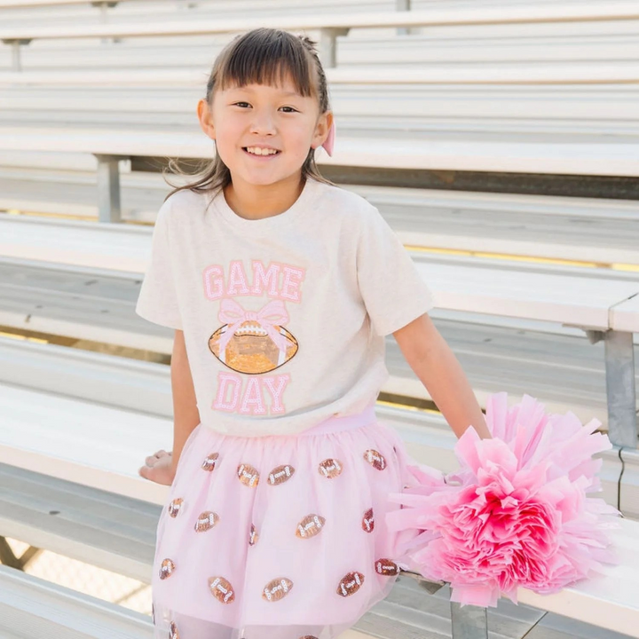 Game Day Football Sequin Patch Tee