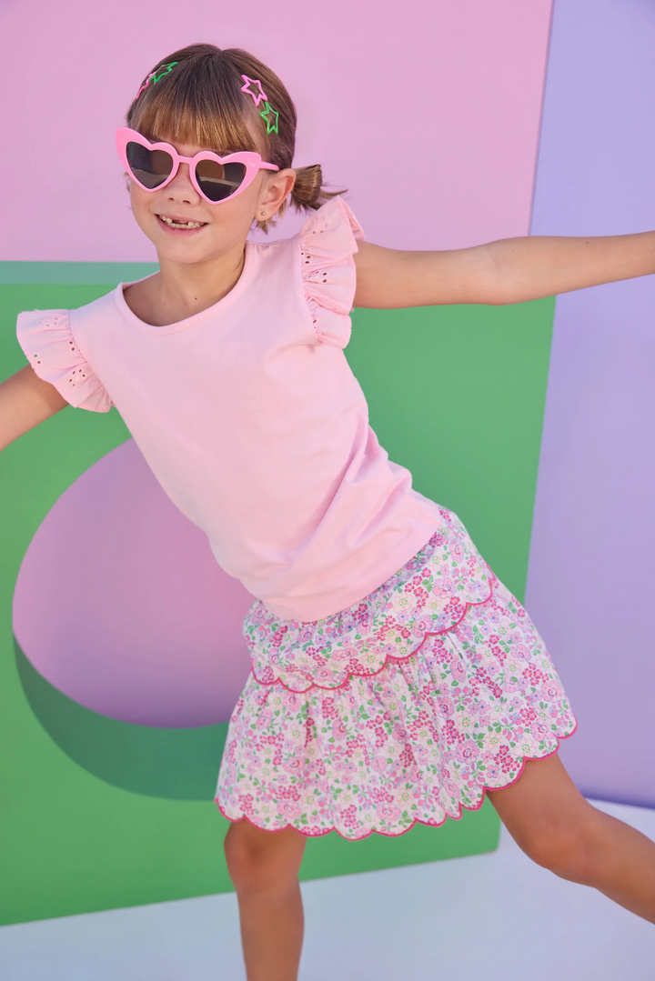 Eyelet Sleeve Tank Top Pink