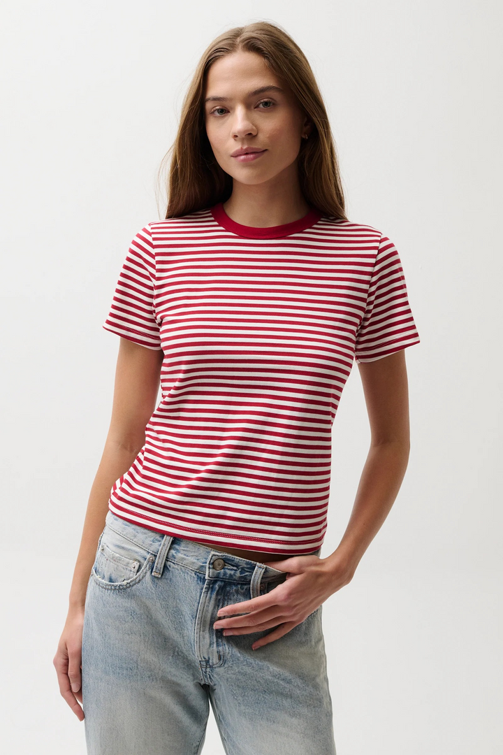 Alba Shrunken Tee Racer Red Stripe