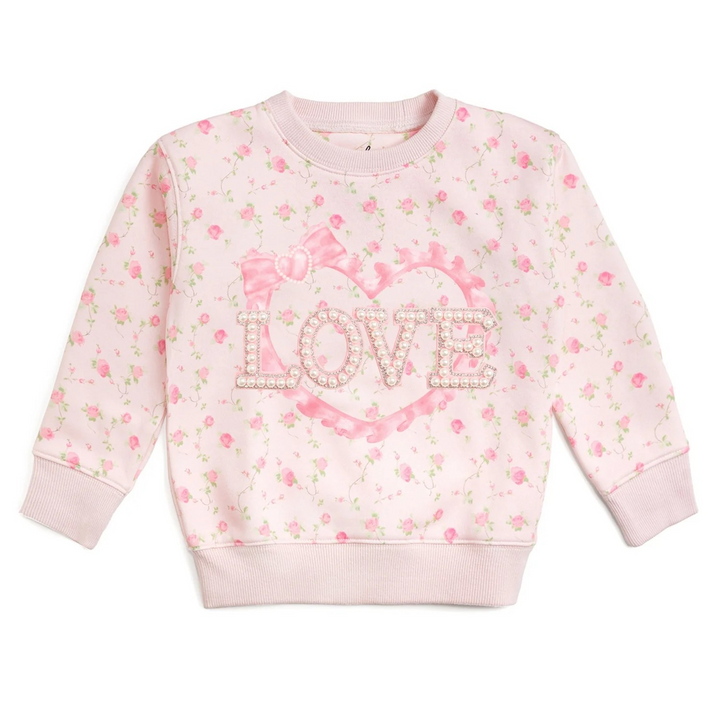 Pink Rose Heart Love Sweatshirt
