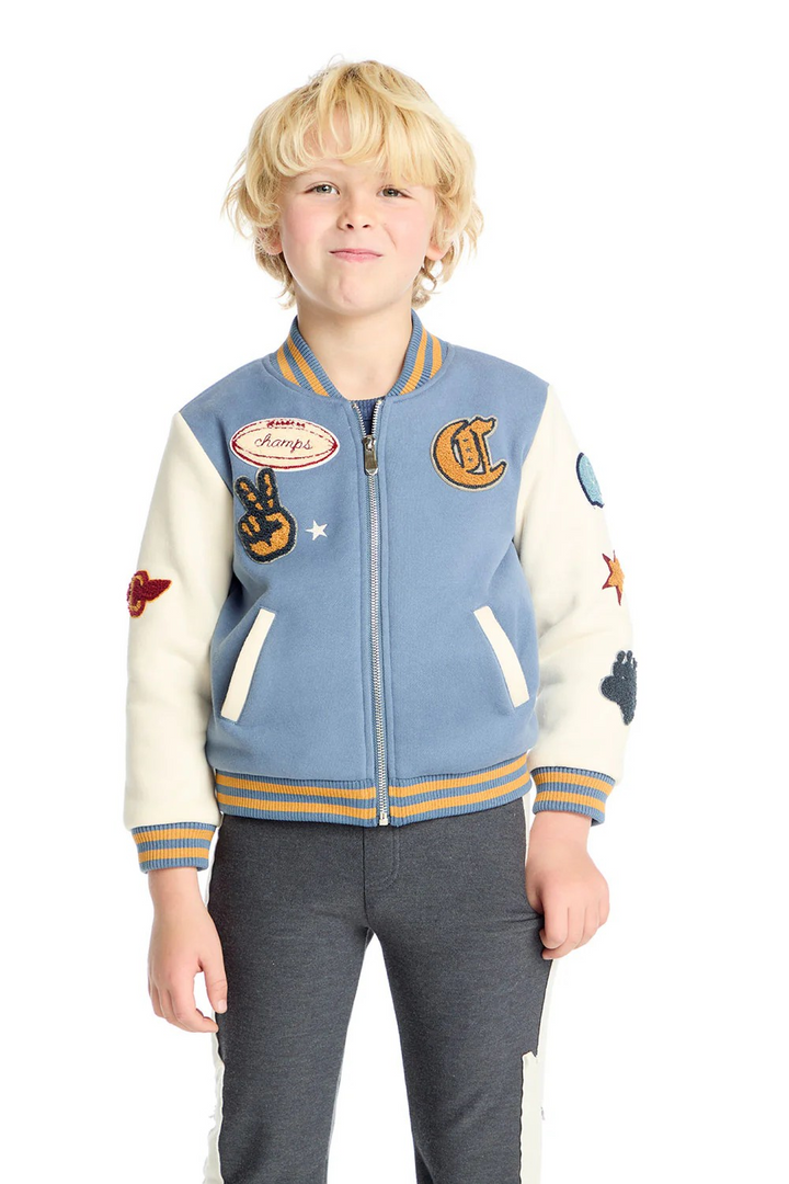 Allan Steel Blue Football Bomber Jacket