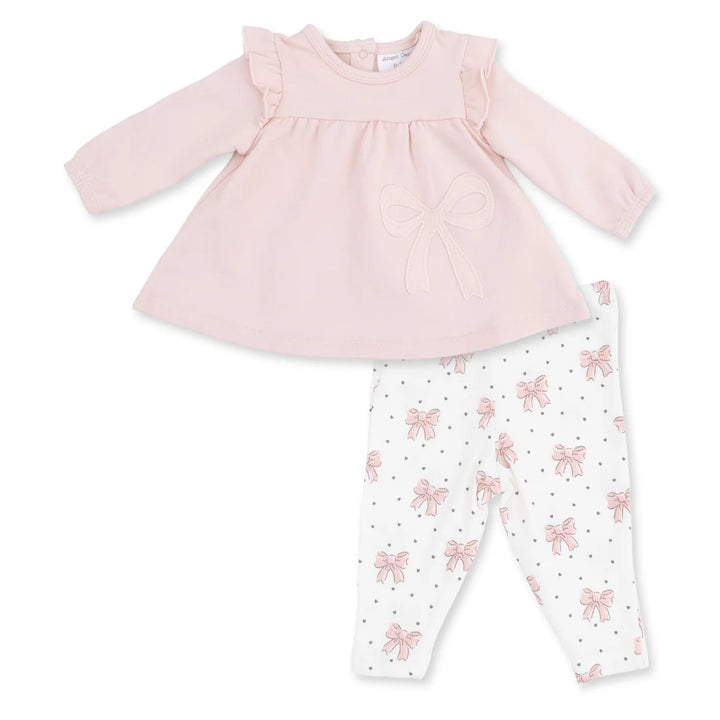 Ruffle Pink Bow Legging Set