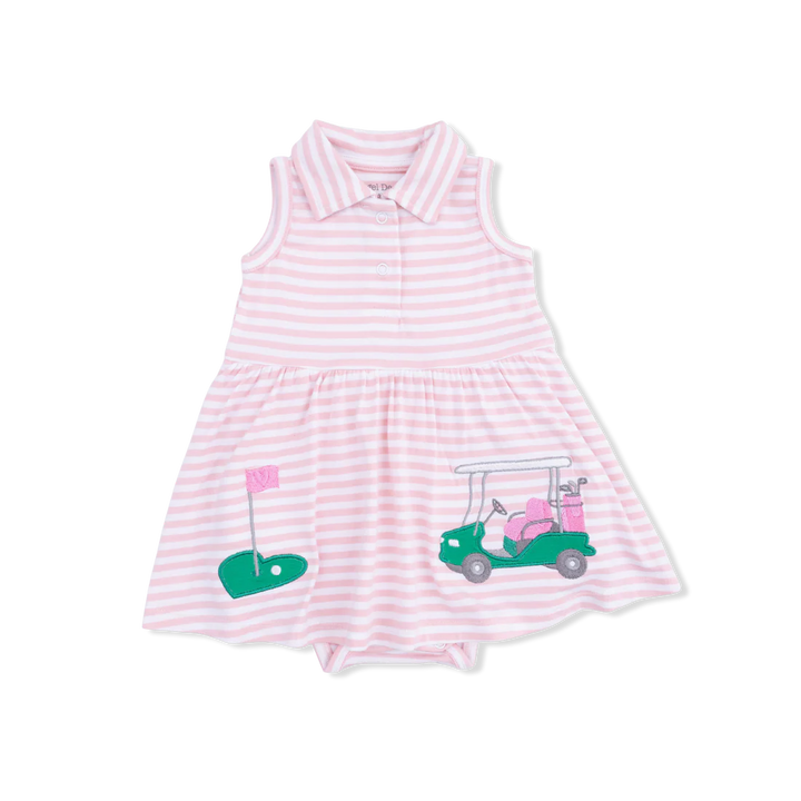 Girls Striped Golf Dress