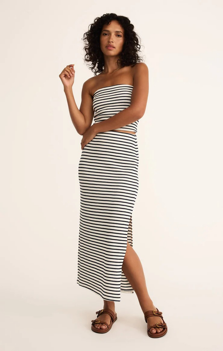 Ainslie Stripe Midi Skirt in Eclipse