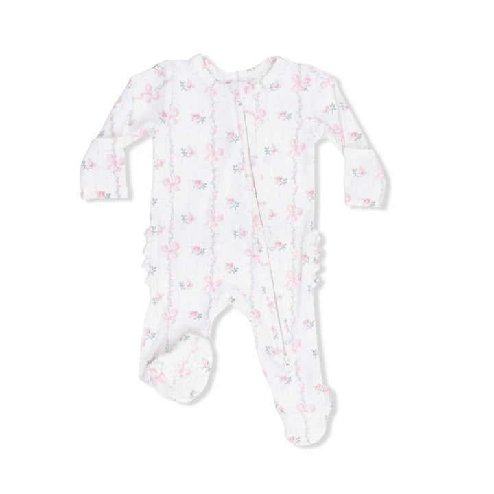 Dainty Buds and Bows Ruffle Footie