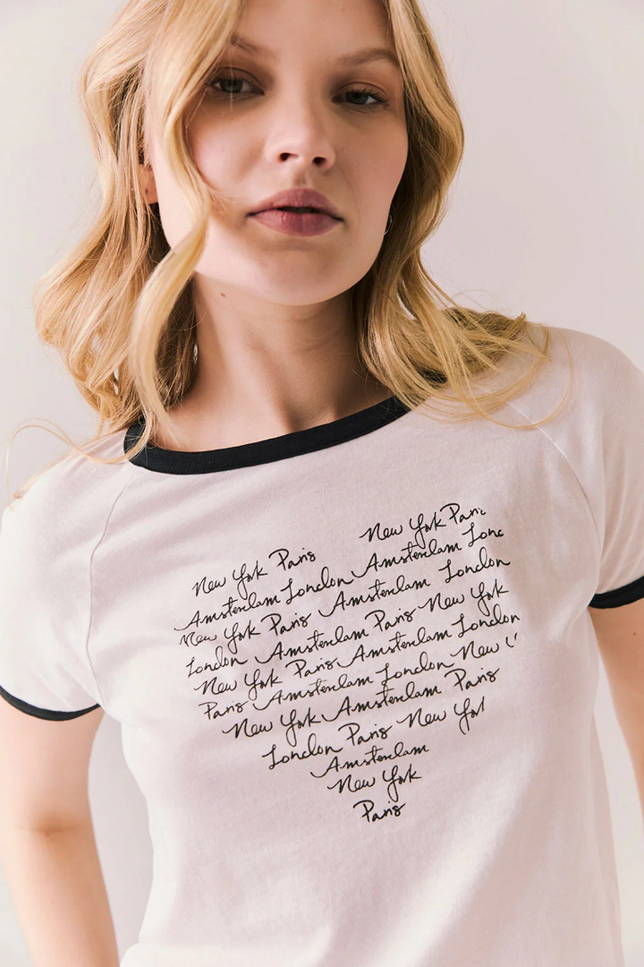 NY Paris Amsterdam London Heart Tee
