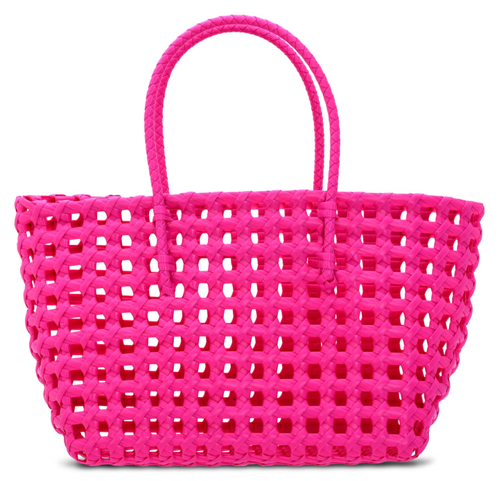 SMALL PINK WOVEN TOTE