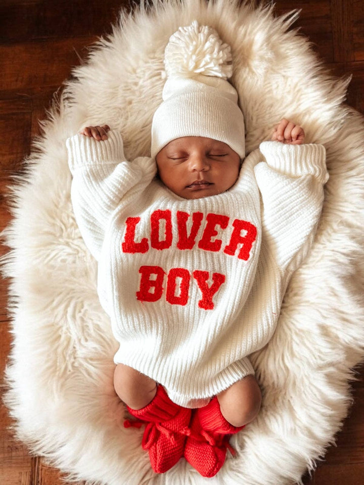 Knit Sweater Lover Boy White