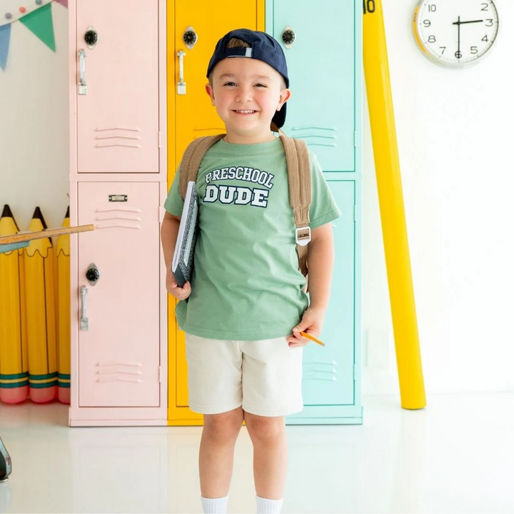 Preschool Varsity Tee Shirt in Sage