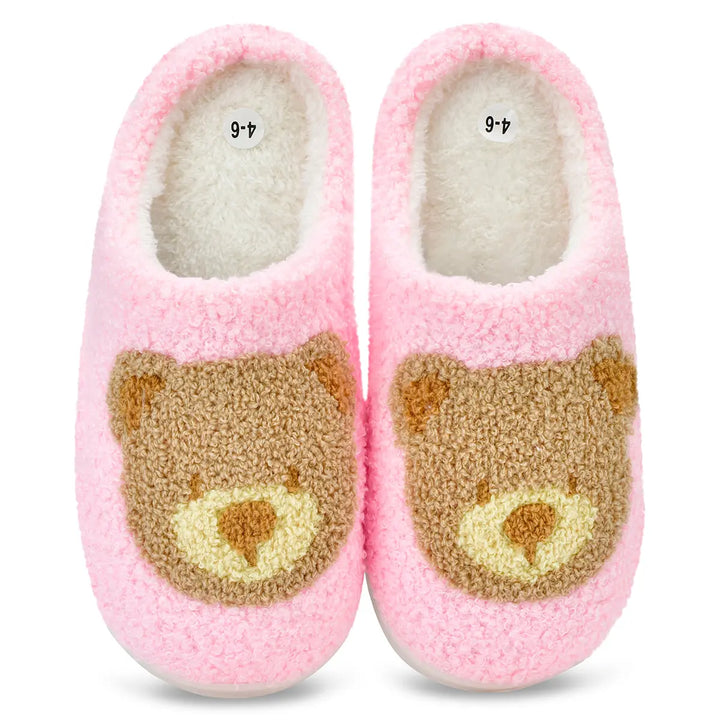 Pink Beary Cute Teddy Bear Slippers