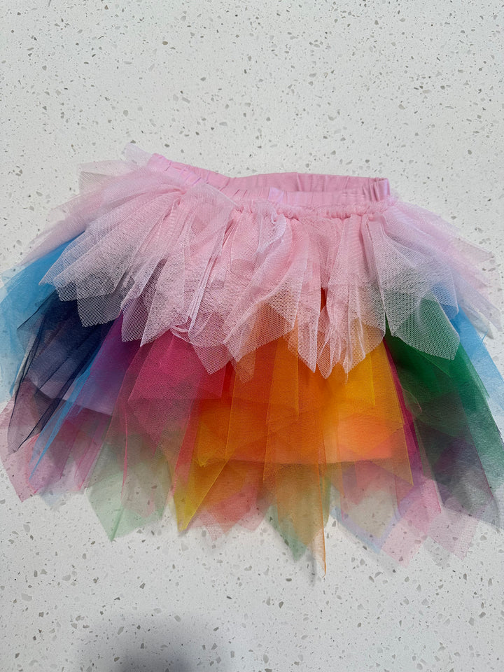 Party Birthday Girl Rainbow Tutu Skort