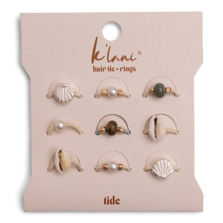 K'L "Tide" Seashell Beach Vibe Hair Tie Rings