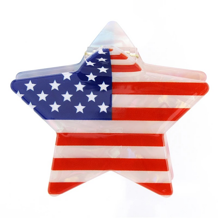 Star Claw Clip American Flag