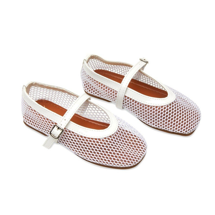 Lala Mesh Flats in White