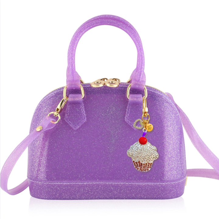 Carrying King Cate Purple Sparkle Crystal Cupcake