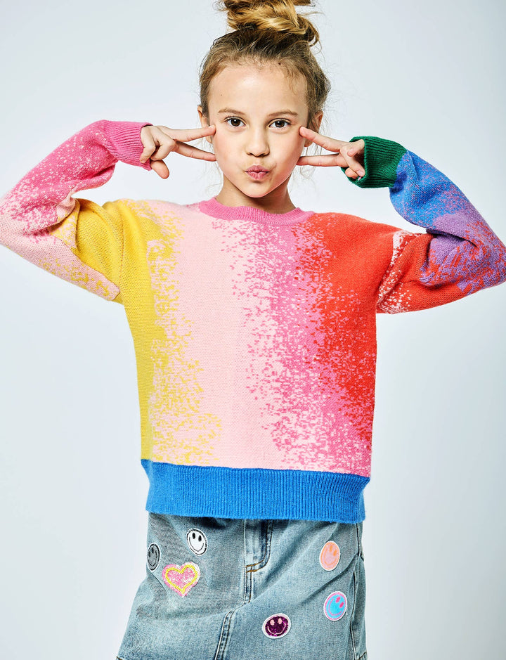 GBY RAINBOW COLOR BLOCK SWEATER