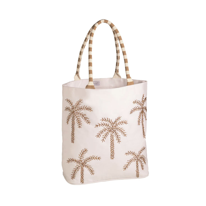 White Coastal Palm Tree Luxe Tote