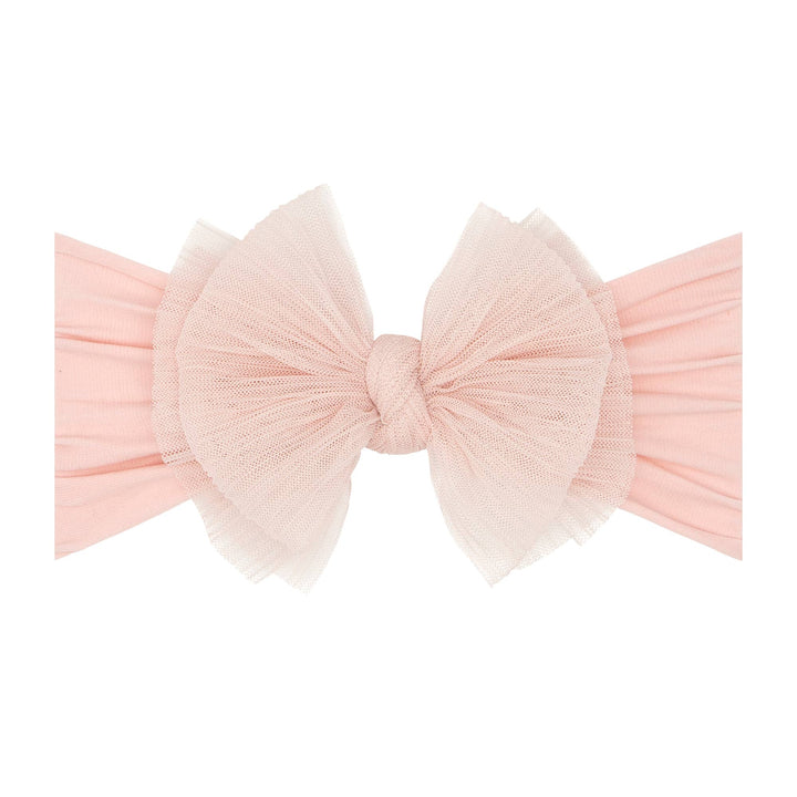 BBB Baby Bling® Tulle FAB® Headband with Tulle Bow in Pleated Rose Quartz