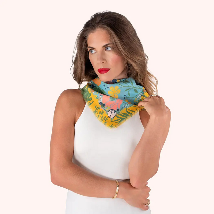 Blue Blooms Bandana Scarf