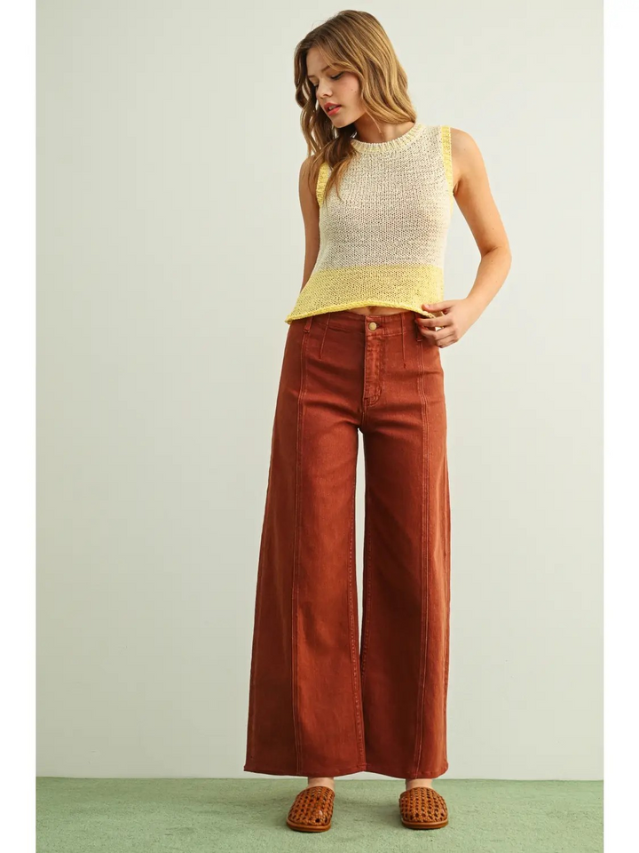 Washed Terracotta Stretch Pants
