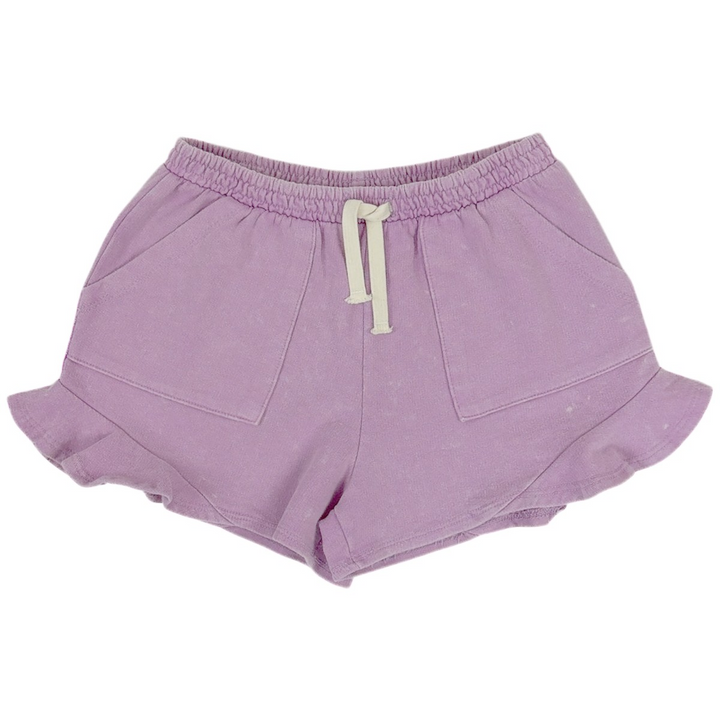 Positive Vibes Purple Ruffle Butterfly Shorts